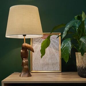 MiniSun Bronze Table Lamp white/brown 63.0 H x 35.0 W x 35.0 D cm