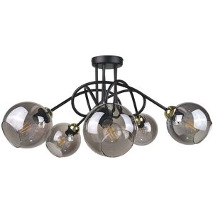 George Oliver Charleston 5-Light 47cm Semi Flush Mount Black/Gold 24cm H X 65cm W X 65cm D
