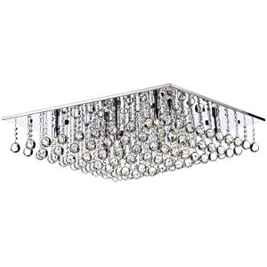 Dar Lighting Abacus 8 Light Semi-Flush Ceiling Light Polished Chrome 25cm H X 80cm W X 80cm D