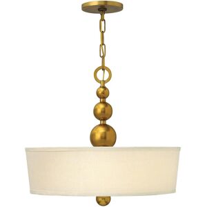 Marlow Home Co. Raven 3-Light Drum Pendant Vintage Brass 47cm H X 51.4cm W X 47cm D