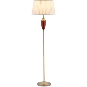 Rosdorf Park Falkland 154Cm Classic Antique Traditional Floor Lamp Faux Silk Pleated Shade Red 154cm H X 45cm W X 45cm D