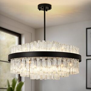 Canora Grey 12-Light Unique/Statement Chandelier Matte Black 30cm H X 60cm W X 30cm D