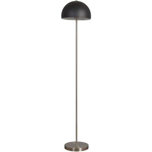 MiniSun 140cm Satin Nickel/Matt Black Column Floor Lamp black/gray 140.0 H x 36.8 W x 36.8 D cm