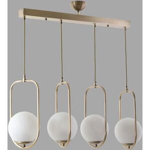 Corrigan Studio Whiling 4 - Light Kitchen Island Geometric Pendant white/yellow 40.0 H x 65.0 W x 65.0 D cm