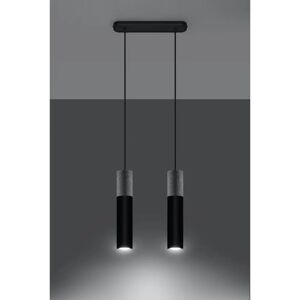 Sollux Borgio 2-Light Kitchen Island Cylinder Pendant black 100.0 H x 6.0 W x 34.0 D cm