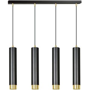 Metro Danbury 4 - Light Cylinder Cone Pendant black/yellow 100.0 H x 60.0 W x 8.0 D cm