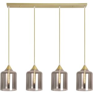 Ebern Designs 4 - Light Kitchen Island Jar Pendant gray/yellow 130.0 H x 100.0 W x 8.0 D cm