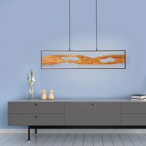 Union Rustic Giffords 1-Light Modern Linear LED Pendant with Wood Accents black/brown/white 150.0 H x 8.5 W x 100.0 D cm