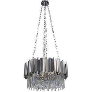 Canora Grey Modern Crystal Chandelier Ceiling Light Fixture for Living Room and Bedroom, Chic Design Lamp Silver 135cm H x 60cm W x 60cm D
