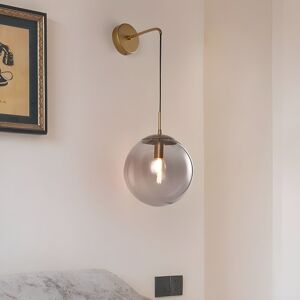Fairmont Park Modern Wall Sconce with Vintage Design - Clear Glass Globe and Retro Light Shade Matte Black 20cm H x 20cm W x 20cm D