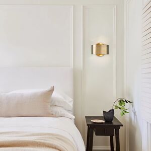 Fairmont Park Archbold 1-Light Antique Brass Cylinder Ring Flush Mounted Sconce Wall Light Gold 8cm H X 15cm W X 15cm D