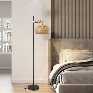 17 Stories Allegonde 154 Floor Lamp with Rattan Lampshade Standing Light for Living Room Study Room Bedroom Matte 154cm H X 30cm W X 30cm D