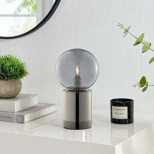 17 Stories Noeh Brushed Silver Bare Bulb Table Lamp - Mid Century Modern Bedside Light Silver 22cm H X 12cm W X 12cm D