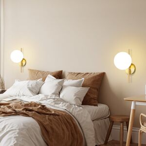 Fairmont Park Wall light modern glass - 1 -light E27 gold hallway lamp for staircase bed living room (without bulb) White, matt 30cm H X 20cm W X 20cm D