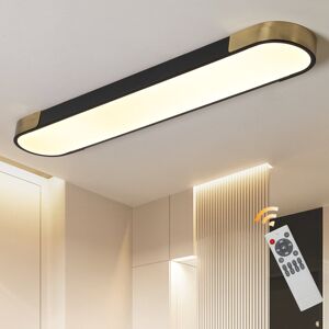 Ivy Bronx Cherron Masek 1 - Light LED Dimmable Flush Mount Black/Gold 5cm H x 120cm W x 17cm D