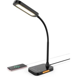 Ivy Bronx LED Desk Lamp, 12W Dimmable Table Lamp With USB Charging Port, 7 Brightness Levels, 5 Color Temperatures, Touch Control, Timer, Night Light, Memory Fu Black 57.3cm H X 16cm W X 10cm D