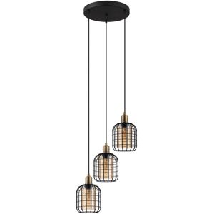 Borough Wharf Miceli 3-Light Cluster Geometric Pendant Black;Black 130cm H X 103cm W X 20cm D