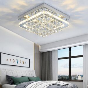 Rosdorf Park Modern Fancy Crystal LED Flush Mount Ceiling Light Fixture Chrome 12cm H X 40cm W X 40cm D