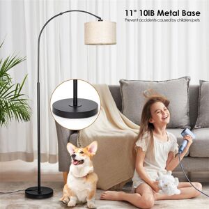 George Oliver Arc Floor Lamp With Remote Control Black 183cm H X 28cm W X 28cm D