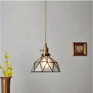 Breakwater Bay Arbordale 1 - Handcrafted Brass and Glass Pendant Light – Art Deco Hanging Lamp for Warm Kitchen Lighting, High-Quality Ceiling Lampshade Brass 14cm H X 20cm W