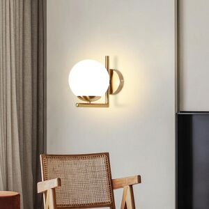 Fairmont Park Wall light indoor wall lamp bedroom - wall lighting staircase glass ball vintage gold glass lampshade hallway lamp bathroom E27 modern design lighting Brushed Gold 20cm H X 22cm W X 15cm D