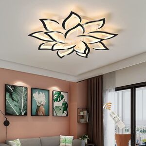 Metro Calletana 14-Light Acrylic LED Flush Mount,Dimmable Modern Ceiling Light for Living Room Bedroom Matte Black 6cm H X 92cm W X 92cm D