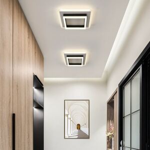 Metro Darnzell 30cm Square LED Flush Mount Ceiling Light Satin Black 7cm H X 30cm W X 30cm D