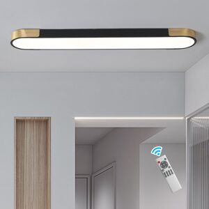 Ivy Bronx Cherron Masek 1 - Light LED Dimmable Flush Mount Black/Gold 5cm H x 100cm W x 17cm D