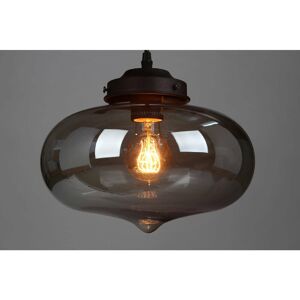 George Oliver Large Glass Pendant Light – Industrial Vintage Ceiling Hanging Lamp Grey 20cm H X 27cm W
