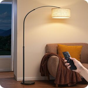 George Oliver Floor Lamp, Arc Standing Lamp With Rotatable Lamp Head Black 176cm H X 26cm W X 26cm D