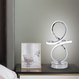 Metro LED Table Lamp Dimmable Touch Control Table Lamp Silver Curved LED USB Charge Bedside Lamp For Bedroom Office Living Room Creative Modern Home Decor T Silver 44cm H X 12cm W X 12cm D