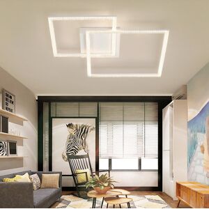 Metro Led Ceiling Light, Square White, Modern, Dimmable With Remote Control, For Bedrooms And Kitchens White 9cm H X 57cm W X 48cm D