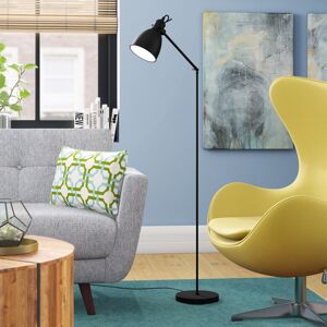 George Oliver Faxon 137cm Reading Floor Lamp Black;White 137cm H X 23cm W X 23cm D