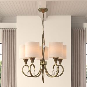 Three Posts Sangerfield 5-Light Shaded Chandelier Antique Brass 52.5cm H X 52cm W X 52cm D