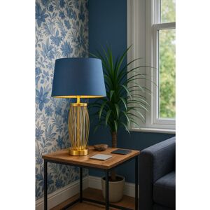 Fairmont Park Alexarae 50cm Glass & Metal Table Lamp with linen shade Gold/Blue 50cm H X 33cm W X 33cm D Fairmont Park Alexarae 50cm Glass & Metal Table Lamp with linen shade Gold/Blue 50cm H X 33cm W X 33cm D