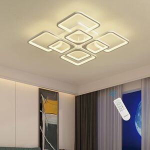 Blue Elephant Flausch 8 - Light 60cm Modern Ceiling Light, Dimmable LED Flush Mount with Remote, Rectangle Acrylic Chandelier White 11.9cm H X 60cm W X 60cm D Blue Elephant Flausch 8 - Light 60cm Modern Ceiling Light, Dimmable LED Flush Mount with Remote, Rectangle Acrylic Chandelier White 11.9cm H X 60cm W X 60cm D