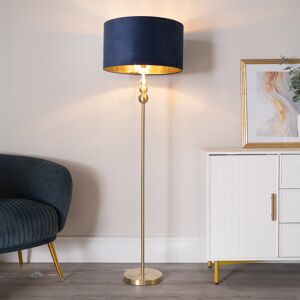 ClassicLiving Aaiza Stacked Ball Floor Lamp with Velvet with Inner Lamp Shade Mirrored/Blue/Gold 145cm H X 45cm W X 45cm D ClassicLiving Aaiza Stacked Ball Floor Lamp with Velvet with Inner Lamp Shade Mirrored/Blue/Gold 145cm H X 45cm W X 45cm D