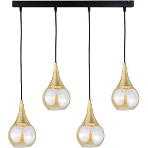 George Oliver Lacrima Smoky/gold 4-light Pendant Black/Gold/Gold 29cm H X 60cm W X 15cm D George Oliver Lacrima Smoky/gold 4-light Pendant Black/Gold/Gold 29cm H X 60cm W X 15cm D