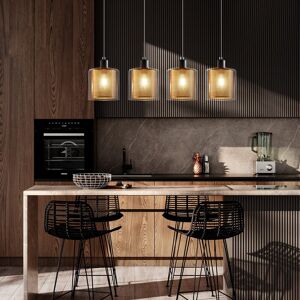 Ivy Bronx Xiomara 4 - Light Kitchen Island Pendant Gold;Black 167.7cm H X 72cm W X 10cm D Ivy Bronx Xiomara 4 - Light Kitchen Island Pendant Gold;Black 167.7cm H X 72cm W X 10cm D