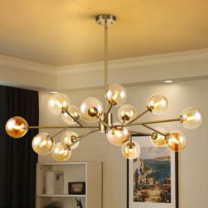 Fairmont Park Spoffo 15-Light Modern Contemporary Glass Bubble Chandelier Sputnik Kitchen Island Pendant Lamp With Glass Shade Gold Fairmont Park Spoffo 15-Light Modern Contemporary Glass Bubble Chandelier Sputnik Kitchen Island Pendant Lamp With Glass Shade Gold