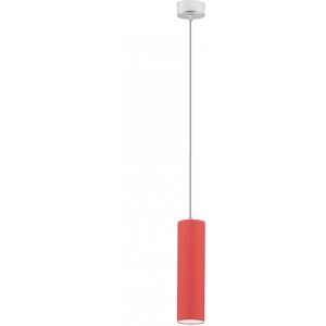 Metro Murdoch 1 - Light Single Cylinder Pendant Brushed Nickel/Red 120cm H X 8.5cm W X 8.5cm D Metro Murdoch 1 - Light Single Cylinder Pendant Brushed Nickel/Red 120cm H X 8.5cm W X 8.5cm D