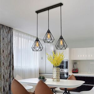 Borough Wharf Carnbrock 3-Light Kitchen Island Geometric Pendant Black 124.5cm H X 70cm W X 20cm D Borough Wharf Carnbrock 3-Light Kitchen Island Geometric Pendant Black 124.5cm H X 70cm W X 20cm D