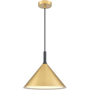 Fairmont Park Satin nickel metal pendant on black braided suspension. Satin Brass 14cm H x 12cm W x 12cm D Fairmont Park Satin nickel metal pendant on black braided suspension. Satin Brass 14cm H x 12cm W x 12cm D
