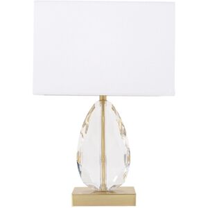 Modern Clear K9 Faceted Crystal Glass Table Lamp Base With Brushed Gold Base By Fairmont Park Gold 31cm H X 14cm W X 8cm D Modern Clear K9 Faceted Crystal Glass Table Lamp Base With Brushed Gold Base By Fairmont Park Gold 31cm H X 14cm W X 8cm D