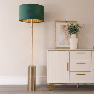 Fairmont Park Ailanny Dimmable Floor Lamp with Velvet with Inner Lamp Shade Green/Gold 150cm H X 45cm W X 45cm D Fairmont Park Ailanny Dimmable Floor Lamp with Velvet with Inner Lamp Shade Green/Gold 150cm H X 45cm W X 45cm D
