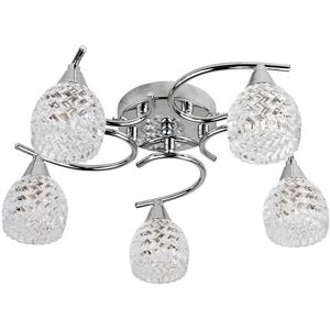 Marlow Home Co. Burroughs 5 - Light Semi Flush Mount Ceiling Light Cut Glass for Low Ceilings Chrome 14cm H X 40cm W X 40cm D Marlow Home Co. Burroughs 5 - Light Semi Flush Mount Ceiling Light Cut Glass for Low Ceilings Chrome 14cm H X 40cm W X 40cm D