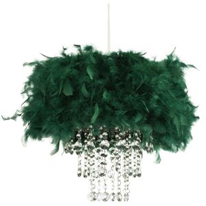 Mercer41 Contemporary Feather Pendant Light Shade with Transparent Acrylic Droplets Green 36cm H X 32cm W X 32cm D Mercer41 Contemporary Feather Pendant Light Shade with Transparent Acrylic Droplets Green 36cm H X 32cm W X 32cm D