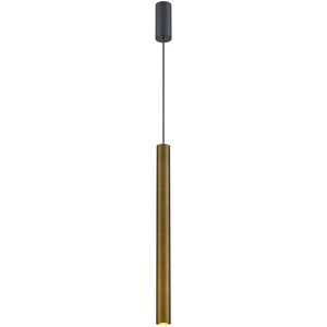 Fairmont Park Sleek cylindrical LED pendant in brushed bronze finish Satin Nickel 24cm H X 1.4cm W Fairmont Park Sleek cylindrical LED pendant in brushed bronze finish Satin Nickel 24cm H X 1.4cm W