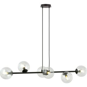 George Oliver Colbert 6 - Light Kitchen Island Globe Pendant Transparent/Black 34cm H X 110cm W X 34cm D George Oliver Colbert 6 - Light Kitchen Island Globe Pendant Transparent/Black 34cm H X 110cm W X 34cm D