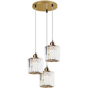 Fairmont Park 3-Light E27 Modern Pendant Light K9 Crystal Lampshade Hanging Lamp Adjustable Ceiling Light Dining Table Suspension Living Room Gold 110cm H X 30cm W X 30cm D Fairmont Park 3-Light E27 Modern Pendant Light K9 Crystal Lampshade Hanging Lamp Adjustable Ceiling Light Dining Table Suspension Living Room Gold 110cm H X 30cm W X 30cm D